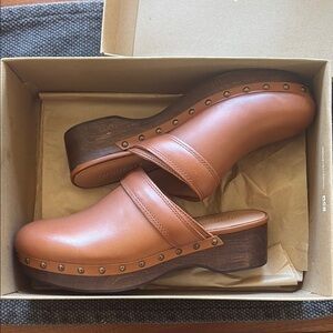 Madewell Brown Leather Mules Classic Clog